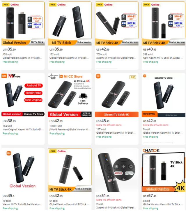 Xiaomi Mi TV Stick: aliexpress