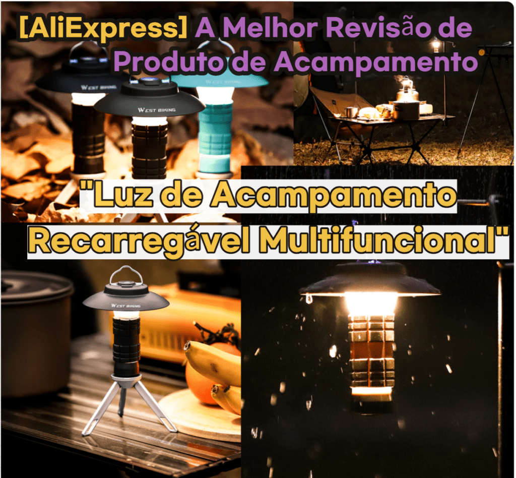 Luz de Acampamento Recarregável Multifuncional